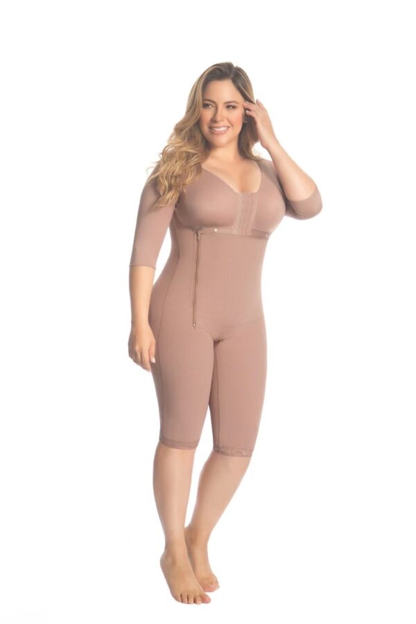 Body Shaper-Knee Length with Bra and Sleeves Plus Size